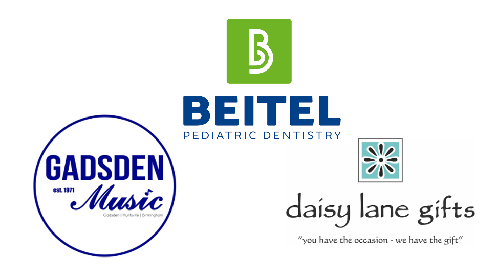 Beitel Pediatric Dentristry and Gadsden Music and Daisy Lane sponsors logos